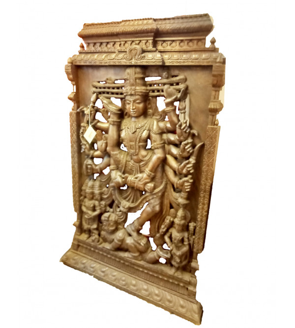 Shiva Handcrafted In Vaghai Wood Size 66X48X6 Inches