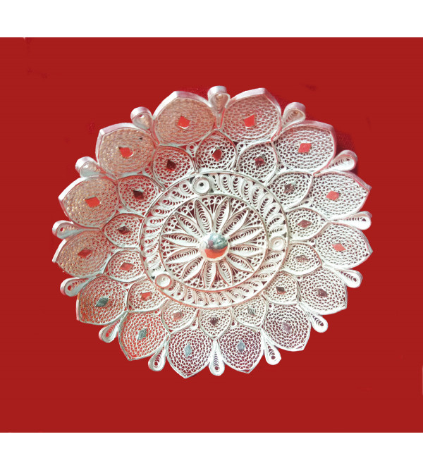 Filigree Silver Handcrafted Round Plate