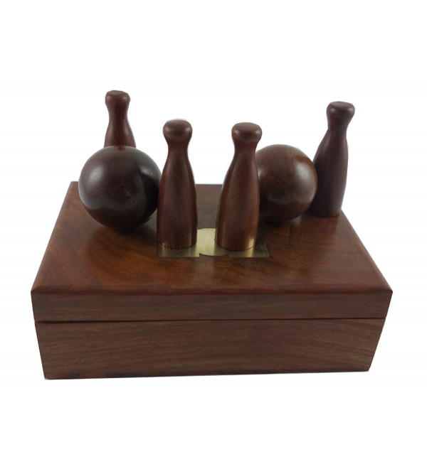 HANDICRAFT WOODEN TOYS BOWLING 