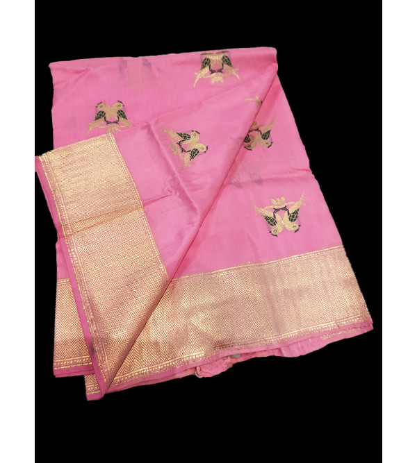 Zari Katan Silk Handwoven Dupatta From Banaras