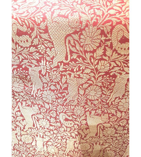 Handwoven Zari Katan Fabric From Banaras Width 44 Inch