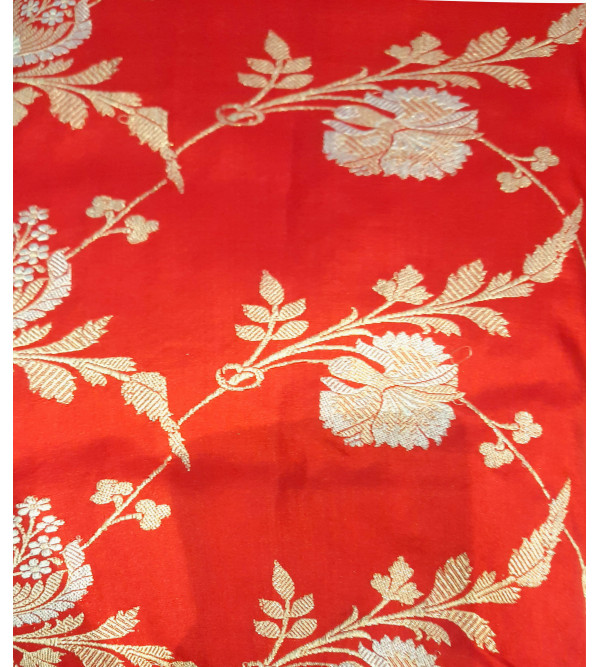 Handwoven Zari Katan Fabric From Banaras Width 44 Inch
