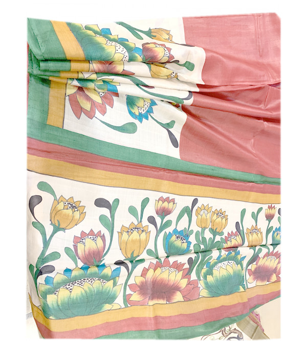 TUSSAR SILK HAND PAINTED SAREE