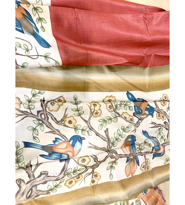 TUSSAR SILK HAND PAINTED SAREE