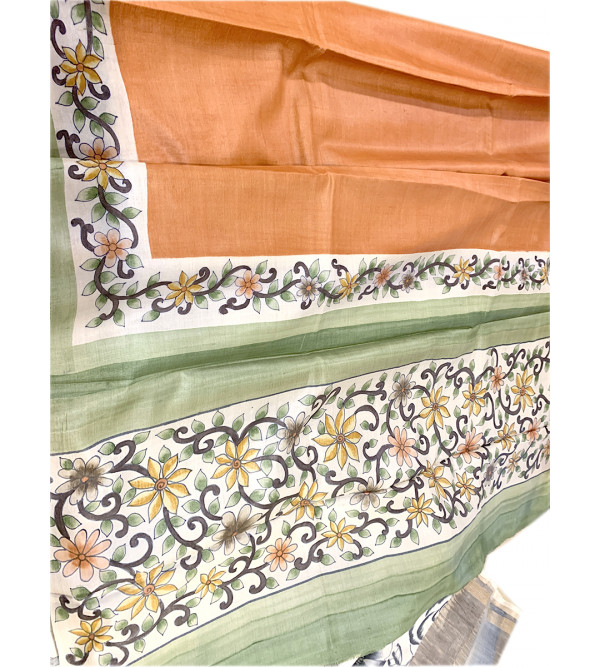 TUSSAR SILK HAND PAINTED SAREE