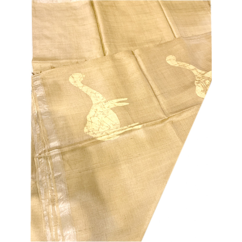 TUSSAR BATIK PTD ZARI BORDER SAREE