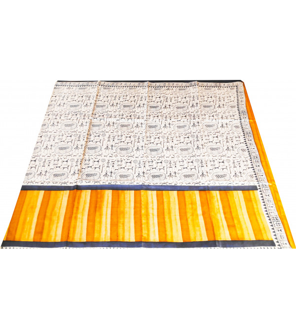 TUSSAR HAND BLOCK PTD SAREE