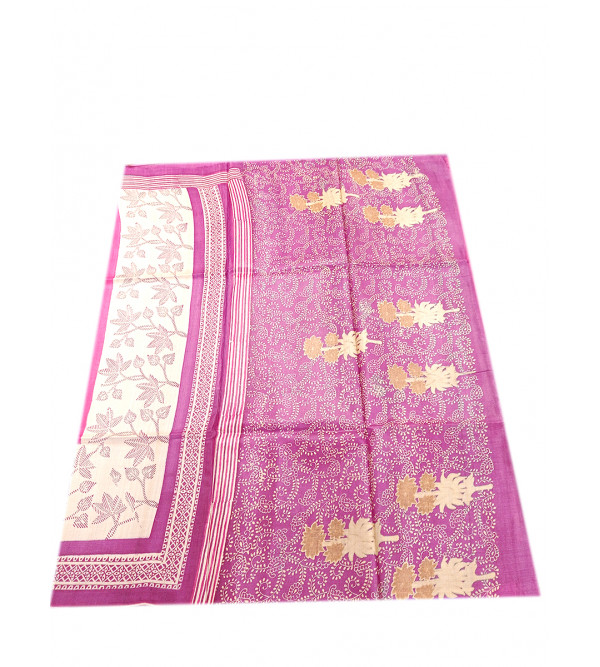 TUSSAR HAND BLOCK PTD SAREE