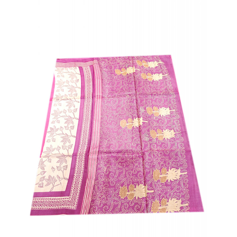 TUSSAR HAND BLOCK PTD SAREE