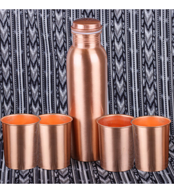 Copper Bottle 4 Glass Assorted 