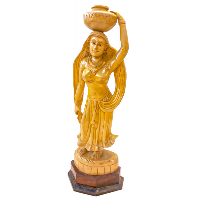 Kadamba Wood Handcrafted Standing Ajanta Figure
