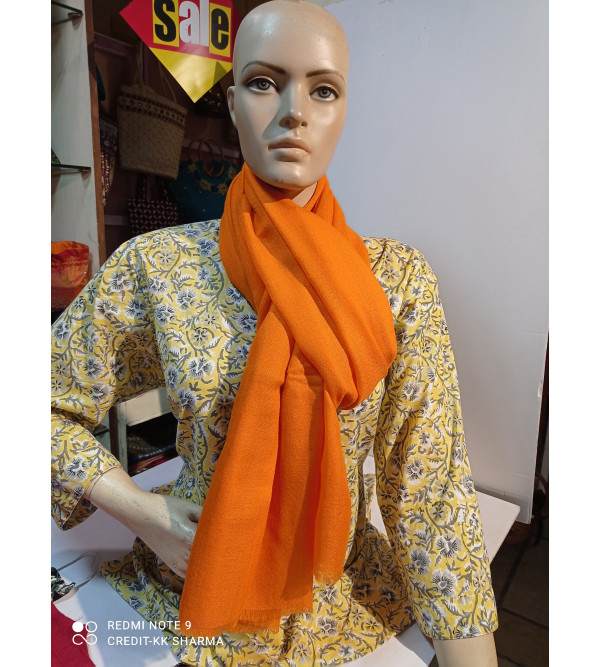 Cashmere Pashmina Stole Handwoven in Kashmir Plain Size ,28X80 Inch