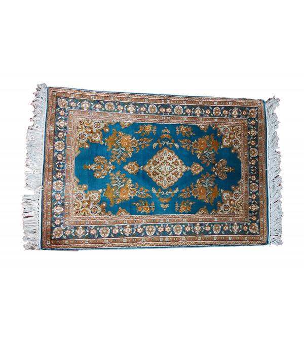 Kashmir Carpet Hand-knotted Silk x Silk Size 2ftx3ft