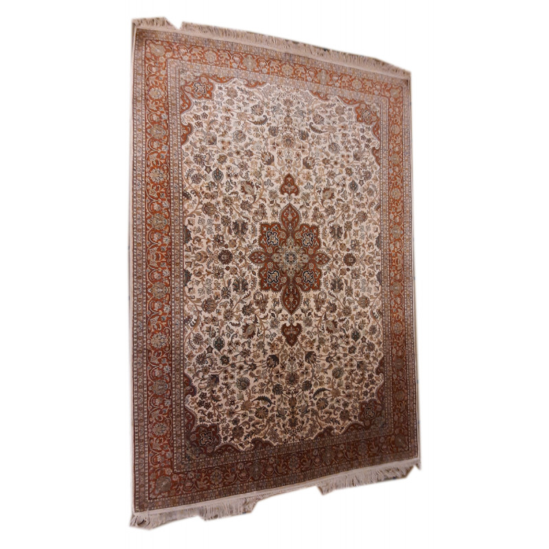 Kashmir Carpet Hand-knotted Silk x Silk Size 5ftx7ft