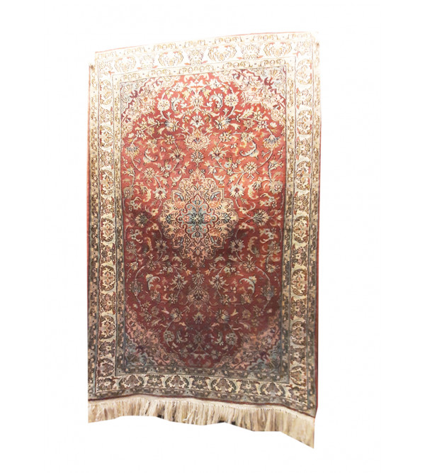 Kashmir Carpet Hand-knotted Silk x Silk Size 2ftx3ft