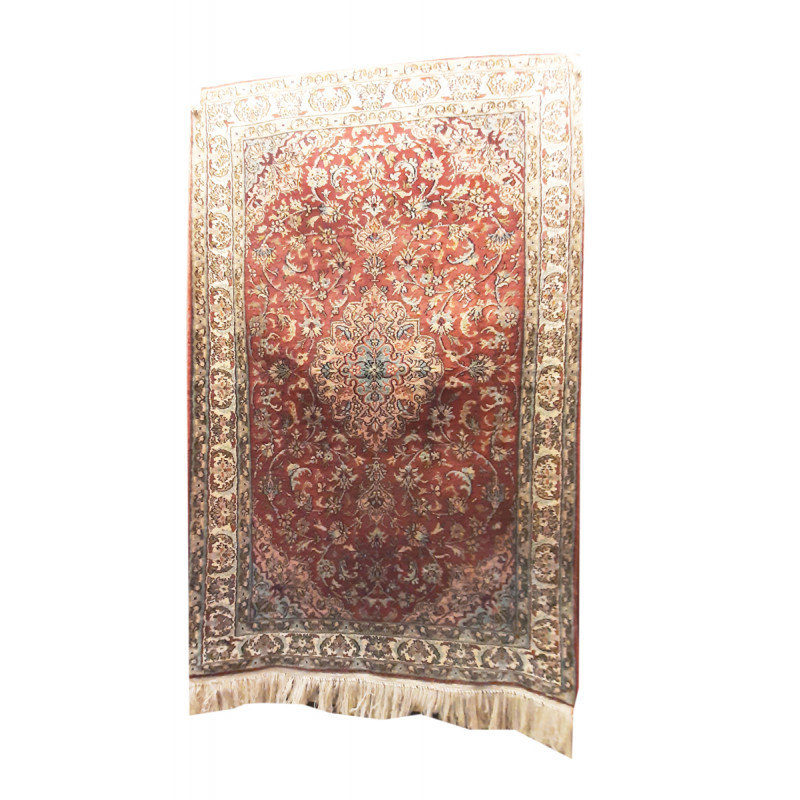 Kashmir Carpet Hand-knotted Silk x Silk Size 2ftx3ft