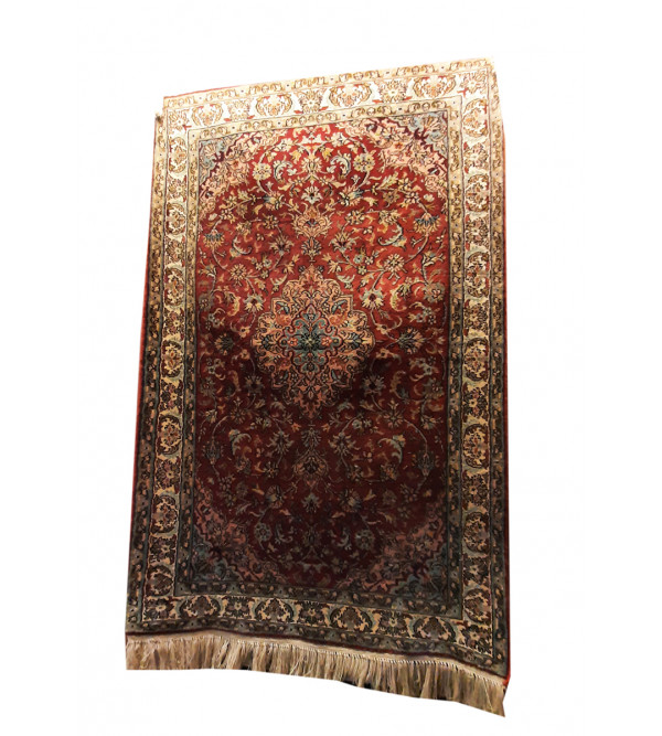 Kashmir Carpet Hand-knotted Silk x Silk Size 2ftx3ft