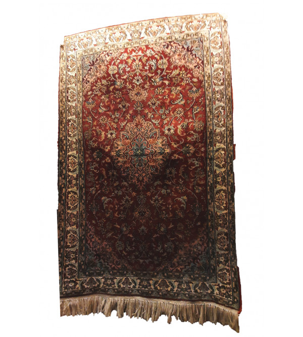 Kashmir Carpet Hand-knotted Silk x Silk Size 2ftx3ft