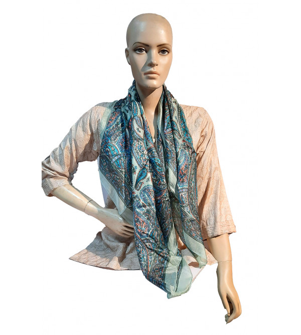 PRINTED SCARF 40X40 INCH PURE SILK