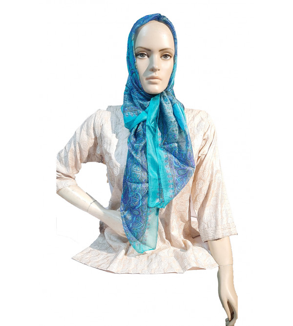 PRINTED SCARF 40X40 INCH PURE SILK