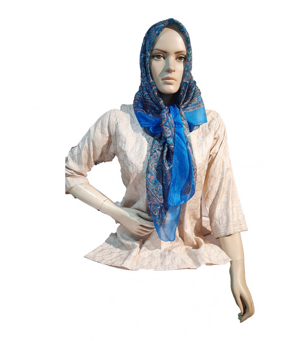 PRINTED SCARF 40X40 INCH PURE SILK