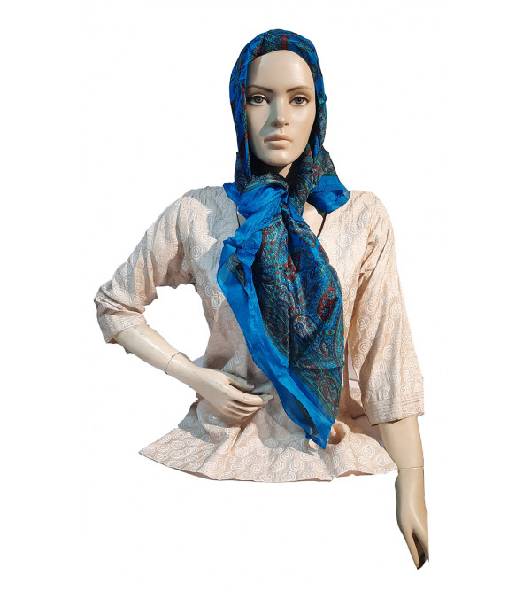 PRINTED SCARF 40X40 INCH PURE SILK