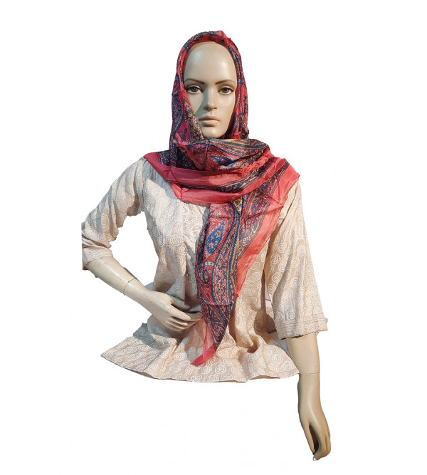 PRINTED SCARF 40X40 INCH PURE SILK