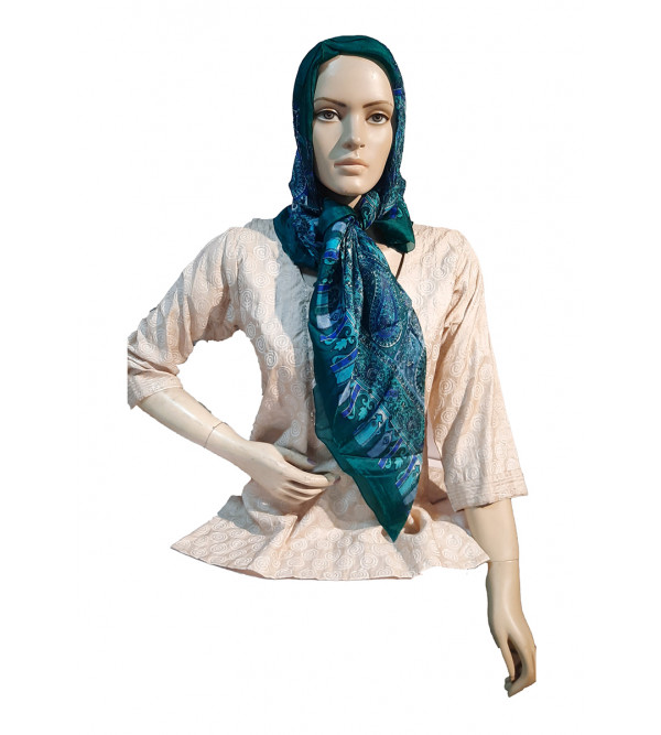 PRINTED SCARF 40X40 INCH PURE SILK