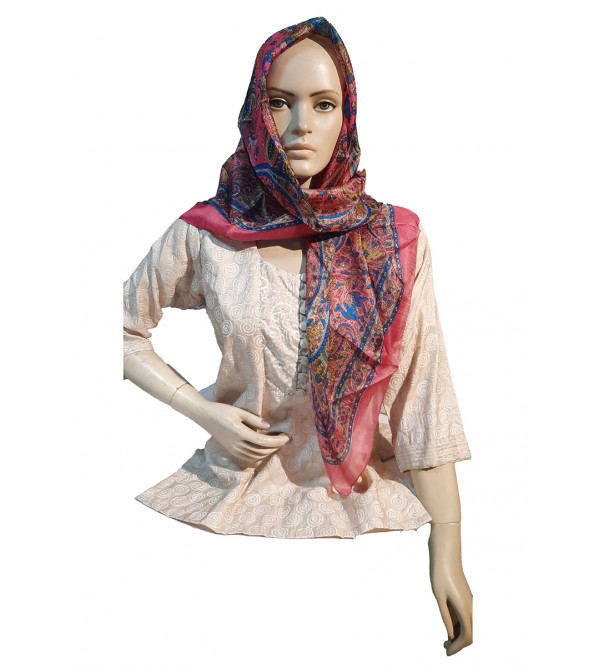 PRINTED SCARF 40X40 INCH PURE SILK