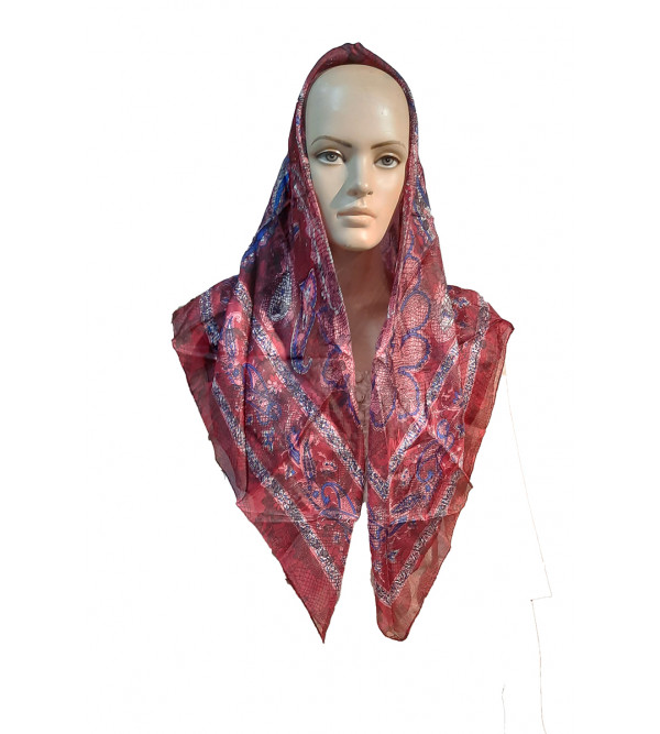 PRINTED SCARF 40X40 INCH PURE SILK