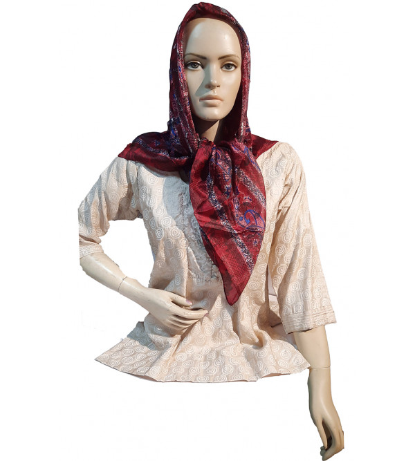 PRINTED SCARF 40X40 INCH PURE SILK