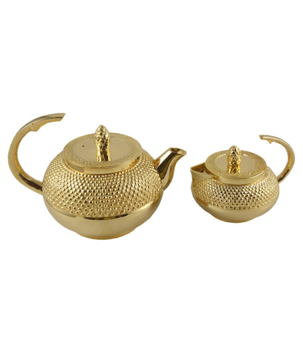 Tea Set Brass Gold Plated