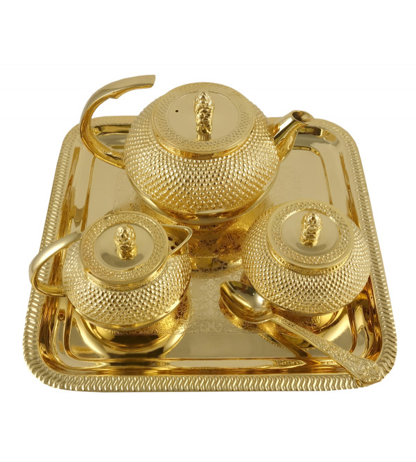 Tea Set Brass Gold Plated