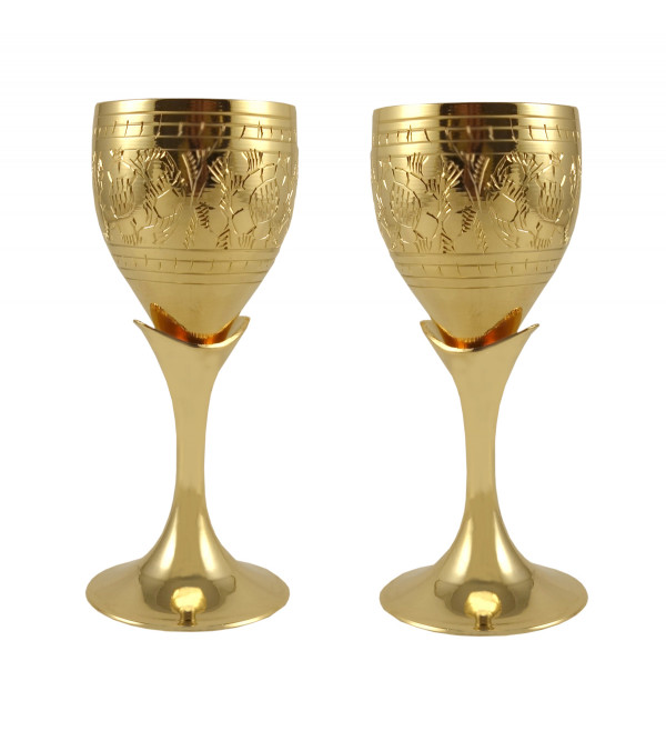 6PC TEQUILA SET SMALL GOBLET SET GOLD PLATED