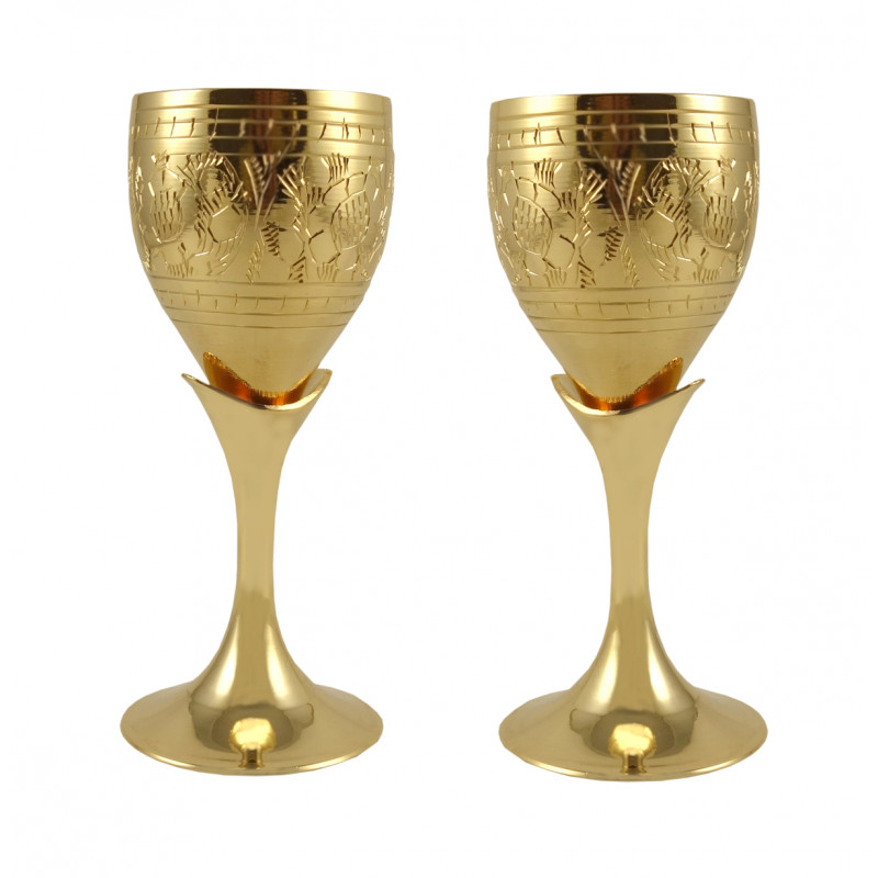 6PC TEQUILA SET SMALL GOBLET SET GOLD PLATED