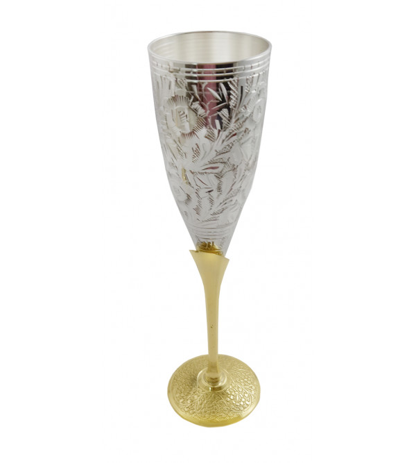 Handicraft Brass Silver Plated Goblet Set 6 Pieces 