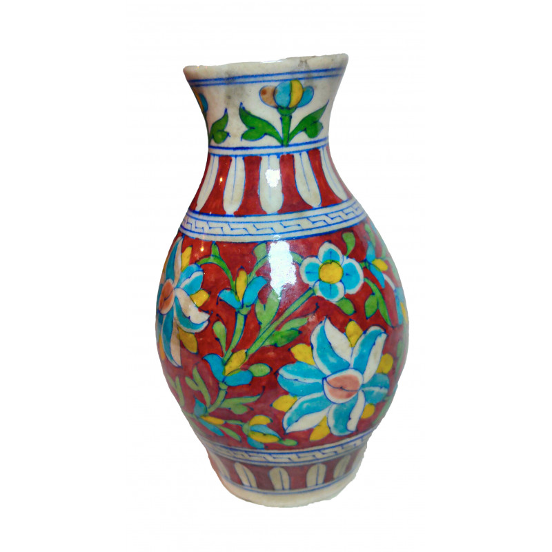Blue Pottery Flower Vase Size 12 Inch