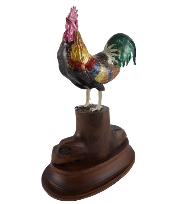 COPPER ENAMELED BIRD ROOSTER