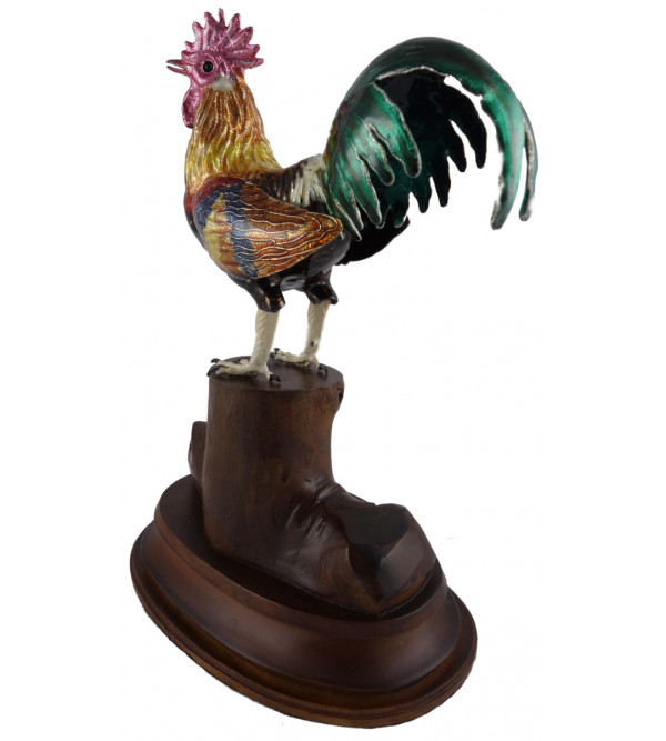 COPPER ENAMELED BIRD ROOSTER