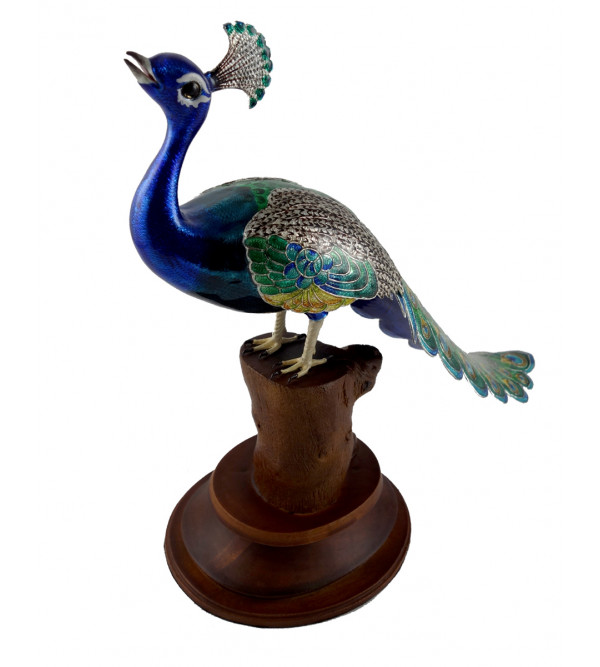 Copper Enamel Handcrafted Peacock Long Tail Size 5 Inch
