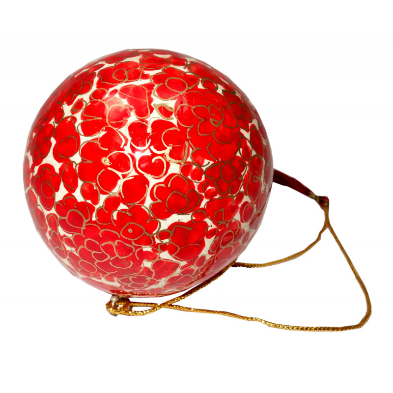 Paper Mache Ball Hanging – 3 Inch (Assorted Colours & Design)