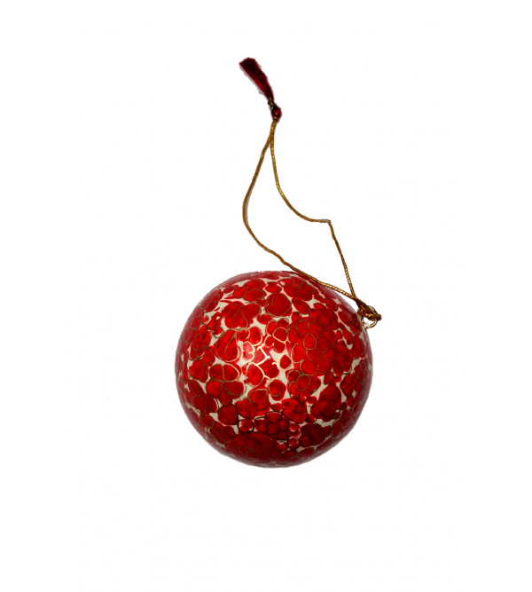 Paper Mache Ball Hanging – 3 Inch (Assorted Colours & Design)