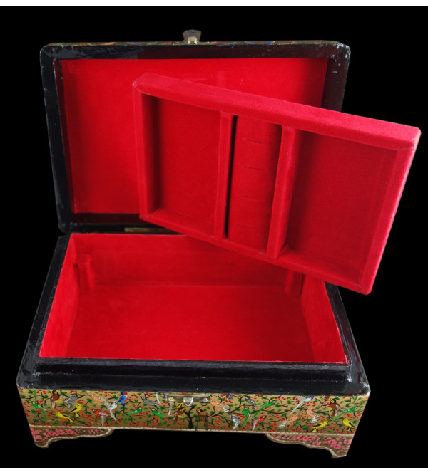 Jewellery Box hand painted by the artists of Kashmir with velvet lining Size 10x7inches 