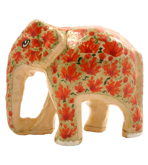 HANDICRAFT PAPER MACHE ELEPHANT 3 INCH ASSORTED COLOR AND DESIGNS 