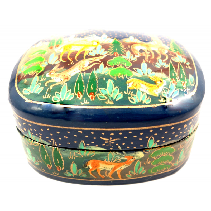 HANDICRAFT PAPER MACHE BOX JUMBO ASSORTED DESIGN 3.5 INCH