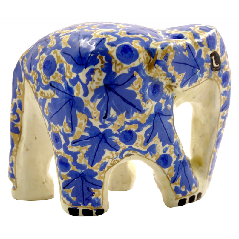 HANDICRAFT PAPER MACHE ELEPHANT 2 INCH ASSORTED COLOR AND DESIGNS