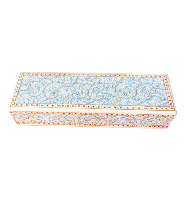 Paper Mache Pencil Box – 8x2.5 Inch (Assorted Colours & Design)