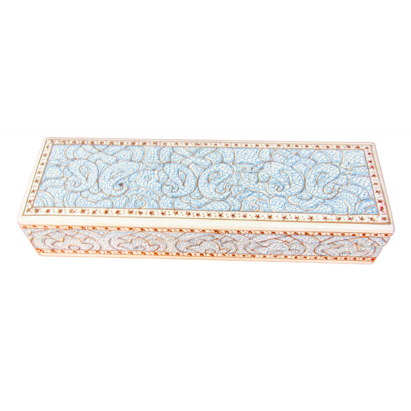 Paper Mache Pencil Box – 8x2.5 Inch (Assorted Colours & Design)