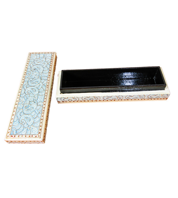 Paper Mache Pencil Box – 8x2.5 Inch (Assorted Colours & Design)