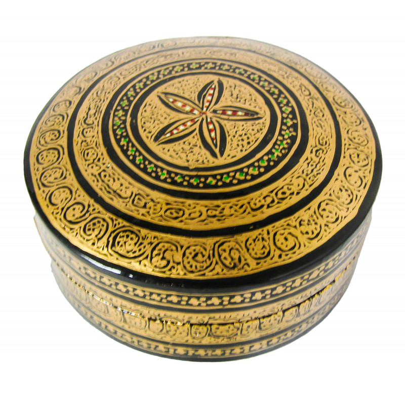 Paper Mache Coaster Set – Round (7 Pieces) (Assorted Colours & Design)